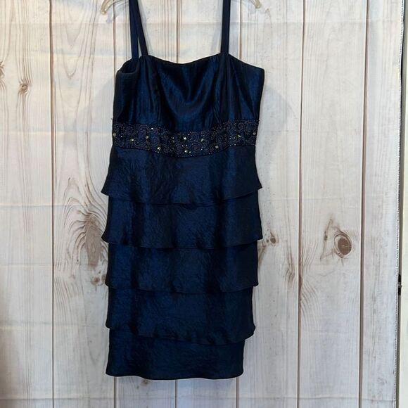 R&M Richards Blue beaded party dress with jacket Sz.18 NWT Vintage - Picture 9 of 12